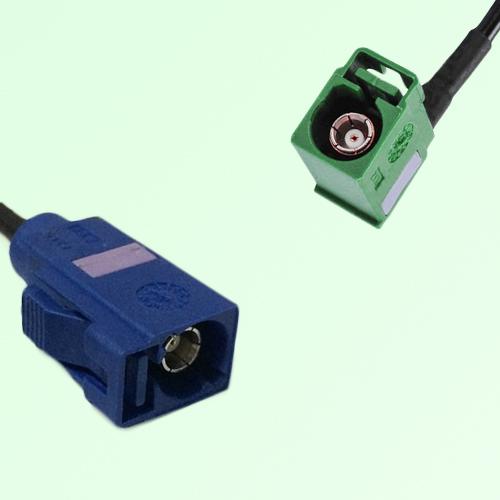 FAKRA SMB C 5005 blue Female Jack to E 6002 green Female Jack RA Cable