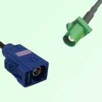 FAKRA SMB C 5005 blue Female Jack to E 6002 green Male Plug Cable