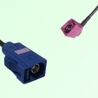 FAKRA SMB C 5005 blue Female Jack to H 4003 violet Female RA Cable
