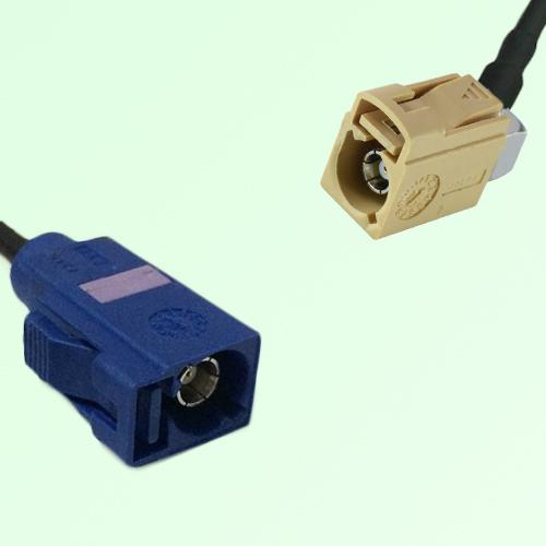 FAKRA SMB C 5005 blue Female Jack to I 1001 beige Female Jack RA Cable