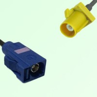 FAKRA SMB C 5005 blue Female Jack to K 1027 Curry Male Plug Cable