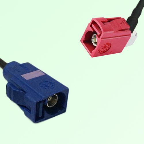 FAKRA SMB C 5005 blue Female Jack to L 3002 carmin red Female RA Cable