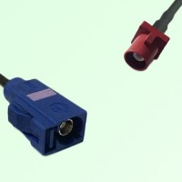 FAKRA SMB C 5005 blue Female Jack to L 3002 carmin red Male Plug Cable