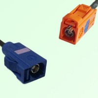 FAKRA SMB C 5005 blue Female Jack to M 2003 pastel orange Female Cable