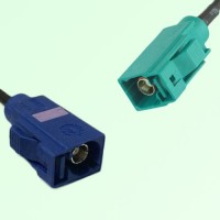 FAKRA SMB C 5005 blue Female Jack to Z 5021 Water Blue Female Cable