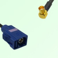 FAKRA SMB C 5005 blue Female Jack to MCX Female Jack Right Angle Cable