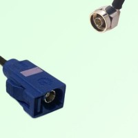FAKRA SMB C 5005 blue Female Jack to N Male Plug Right Angle Cable