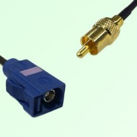 FAKRA SMB C 5005 blue Female Jack to RCA Male Plug Cable