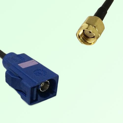 FAKRA SMB C 5005 blue Female Jack to RP SMA Male Plug Cable