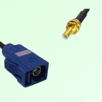 FAKRA SMB C 5005 blue Female Jack to SMB Bulkhead Male Plug Cable