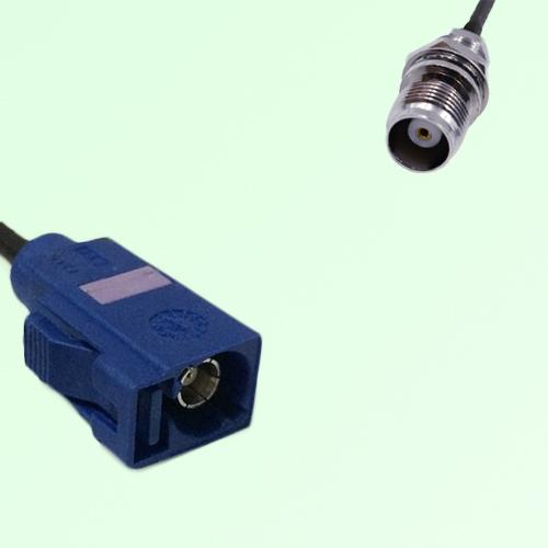 FAKRA SMB C 5005 blue Female to TNC Front Mount Bulkhead Female Cable