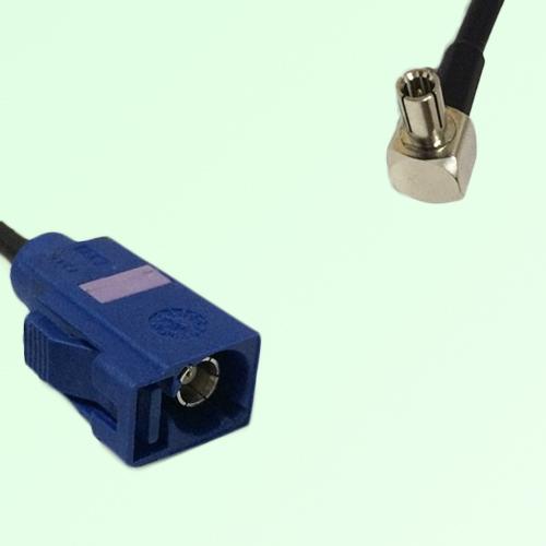 FAKRA SMB C 5005 blue Female Jack to TS9 Male Plug Right Angle Cable