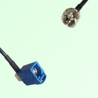 FAKRA SMB C 5005 blue Female Jack Right Angle to F Male Plug Cable