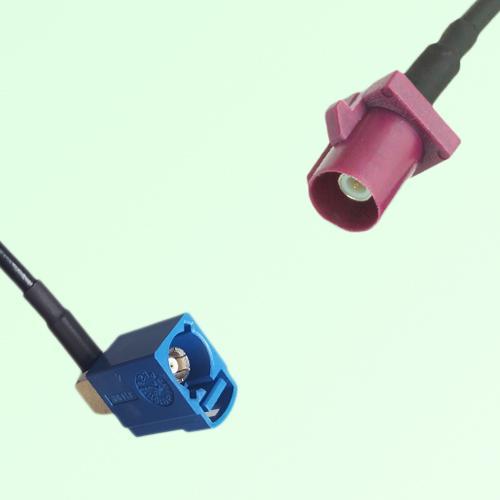 FAKRA SMB C 5005 blue Female Jack RA to D 4004 bordeaux Male Cable