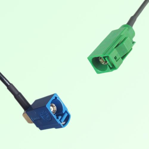 FAKRA SMB C 5005 blue Female Jack RA to E 6002 green Female Jack Cable