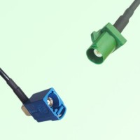 FAKRA SMB C 5005 blue Female Jack RA to E 6002 green Male Plug Cable