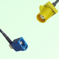 FAKRA SMB C 5005 blue Female Jack RA to K 1027 Curry Male Plug Cable