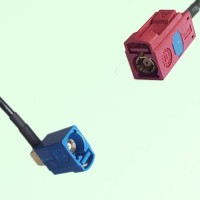 FAKRA SMB C 5005 blue Female Jack RA to L 3002 carmin red Female Cable