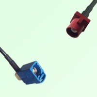 FAKRA SMB C 5005 blue Female Jack RA to L 3002 carmin red Male Cable