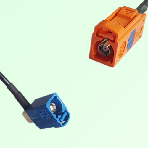 FAKRA SMB C 5005 blue Female RA to M 2003 pastel orange Female Cable FAKRA SMB C 5005 blue Female RA to M 2003 pastel orange Female Cable