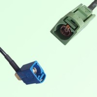 FAKRA SMB C 5005 blue Female RA to N 6019 pastel green Female Cable