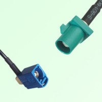 FAKRA SMB C 5005 blue Female Jack RA to Z 5021 Water Blue Male Cable