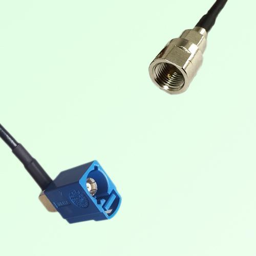 FAKRA SMB C 5005 blue Female Jack Right Angle to FME Male Plug Cable