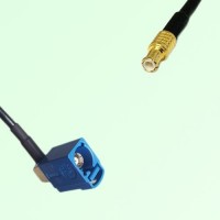 FAKRA SMB C 5005 blue Female Jack Right Angle to MCX Male Plug Cable