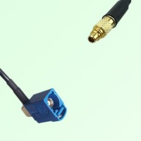FAKRA SMB C 5005 blue Female Jack Right Angle to MMCX Male Plug Cable