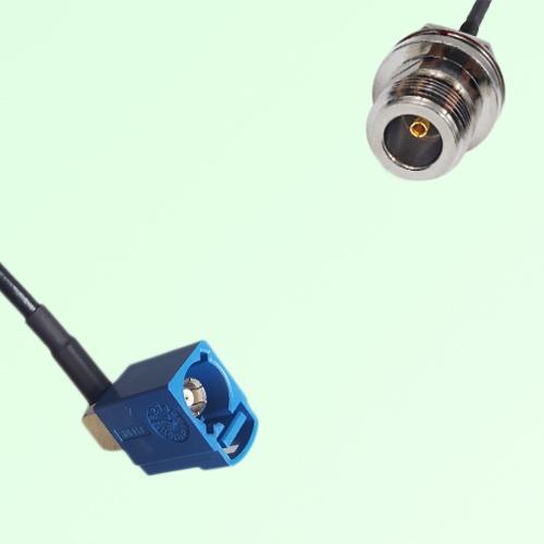 FAKRA SMB C 5005 blue Female RA to N Front Mount Bulkhead Female Cable