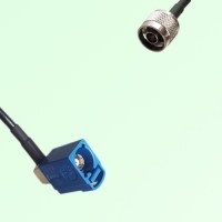FAKRA SMB C 5005 blue Female Jack Right Angle to N Male Plug Cable