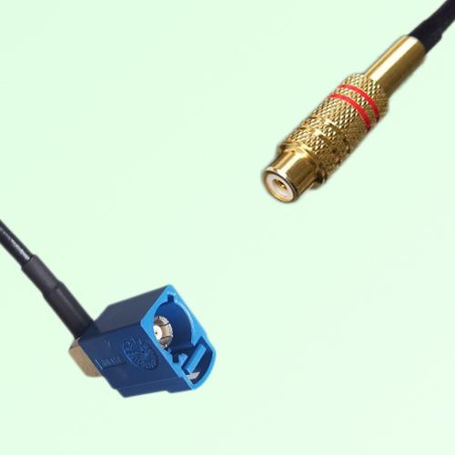 FAKRA SMB C 5005 blue Female Jack Right Angle to RCA Female Jack Cable