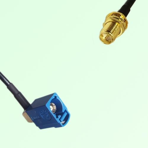 FAKRA SMB C 5005 blue Female Jack RA to RP SMA Bulkhead Female Cable