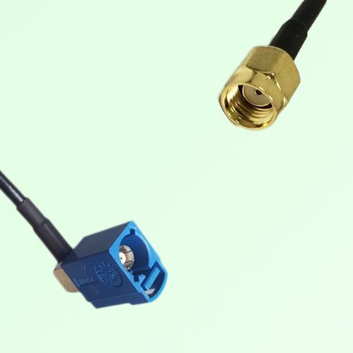 FAKRA SMB C 5005 blue Female Jack RA to RP SMA Male Plug Cable