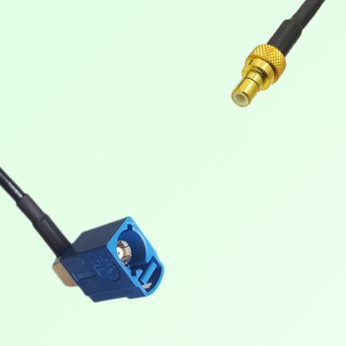FAKRA SMB C 5005 blue Female Jack Right Angle to SMB Male Plug Cable