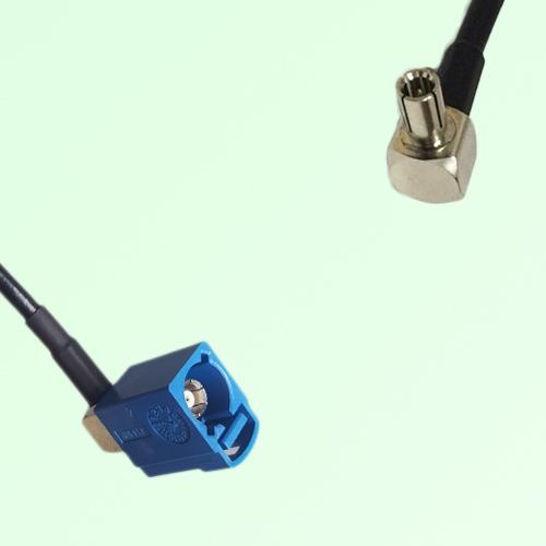 FAKRA SMB C 5005 blue Female Jack RA to TS9 Male Plug RA Cable