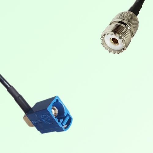 FAKRA SMB C 5005 blue Female Jack Right Angle to UHF Female Jack Cable FAKRA SMB C 5005 blue Female Jack Right Angle to UHF Female Jack Cable
