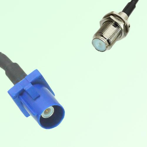 FAKRA SMB C 5005 blue Male Plug to F Bulkhead Female Jack Cable FAKRA SMB C 5005 blue Male Plug to F Bulkhead Female Jack Cable
