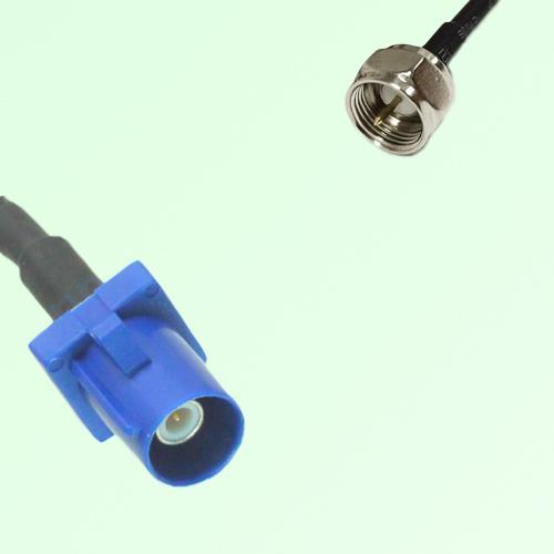 FAKRA SMB C 5005 blue Male Plug to F Male Plug Cable FAKRA SMB C 5005 blue Male Plug to F Male Plug Cable