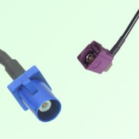 FAKRA SMB C 5005 blue Male to D 4004 bordeaux Female RA Cable