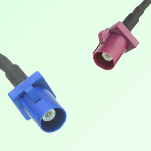 FAKRA SMB C 5005 blue Male Plug to D 4004 bordeaux Male Plug Cable