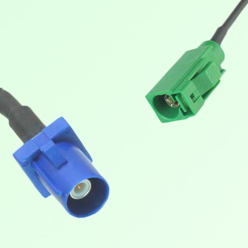 FAKRA SMB C 5005 blue Male Plug to E 6002 green Female Jack Cable