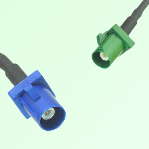 FAKRA SMB C 5005 blue Male Plug to E 6002 green Male Plug Cable