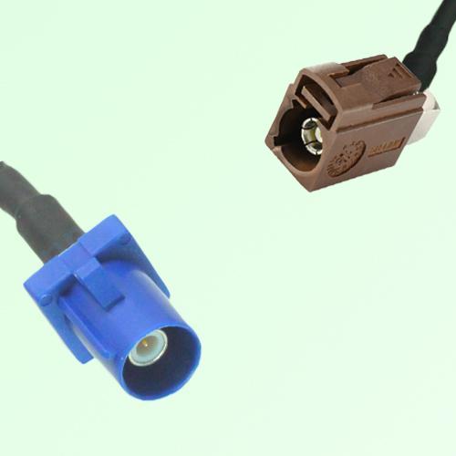 FAKRA SMB C 5005 blue Male Plug to F 8011 brown Female Jack RA Cable