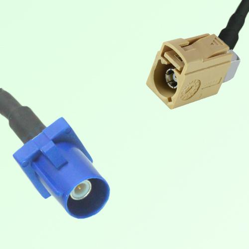 FAKRA SMB C 5005 blue Male Plug to I 1001 beige Female Jack RA Cable