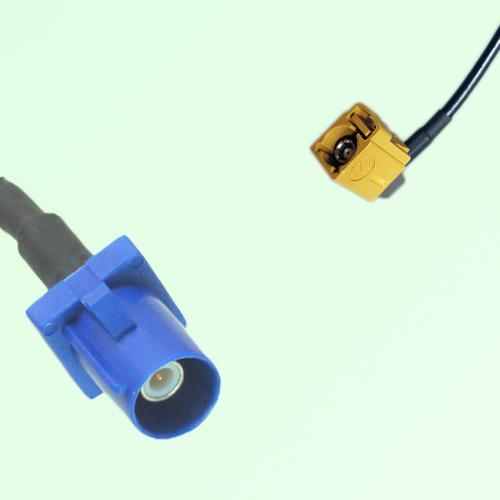 FAKRA SMB C 5005 blue Male Plug to K 1027 Curry Female Jack RA Cable