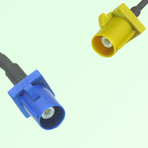 FAKRA SMB C 5005 blue Male Plug to K 1027 Curry Male Plug Cable