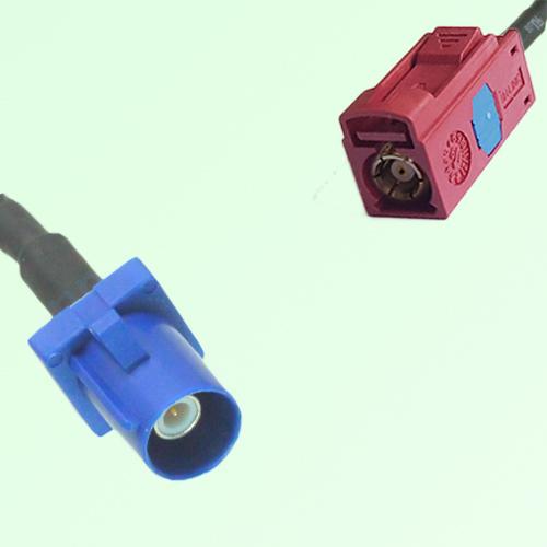 FAKRA SMB C 5005 blue Male Plug to L 3002 carmin red Female Jack Cable