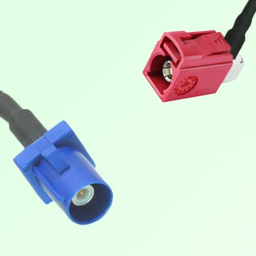 FAKRA SMB C 5005 blue Male to L 3002 carmin red Female RA Cable