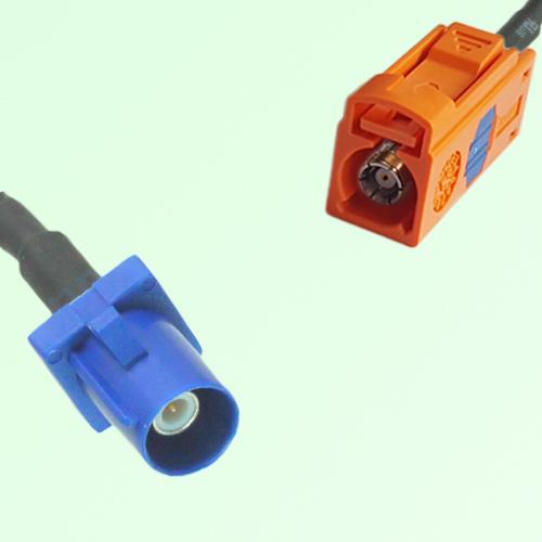 FAKRA SMB C 5005 blue Male Plug to M 2003 pastel orange Female Cable